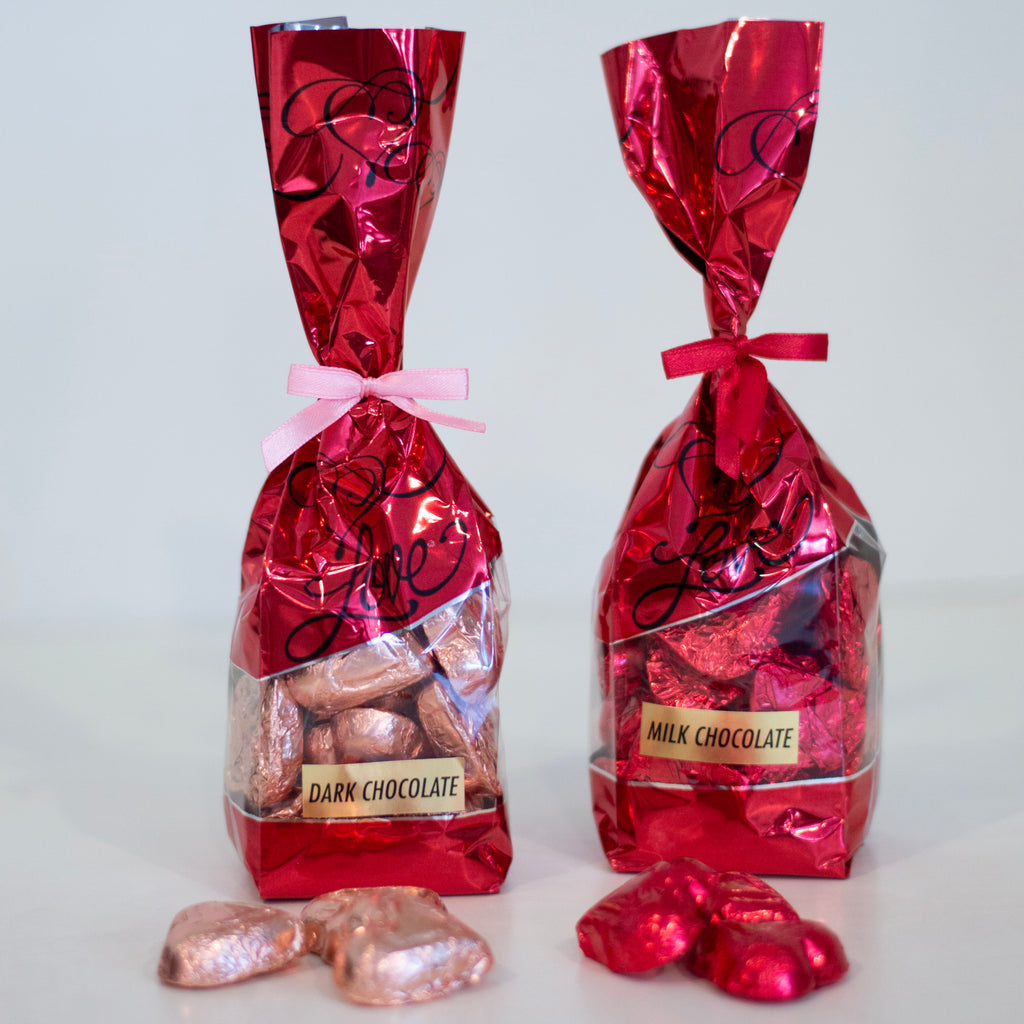 Holiday Foil Wrapped Valentine Chocolate Hearts