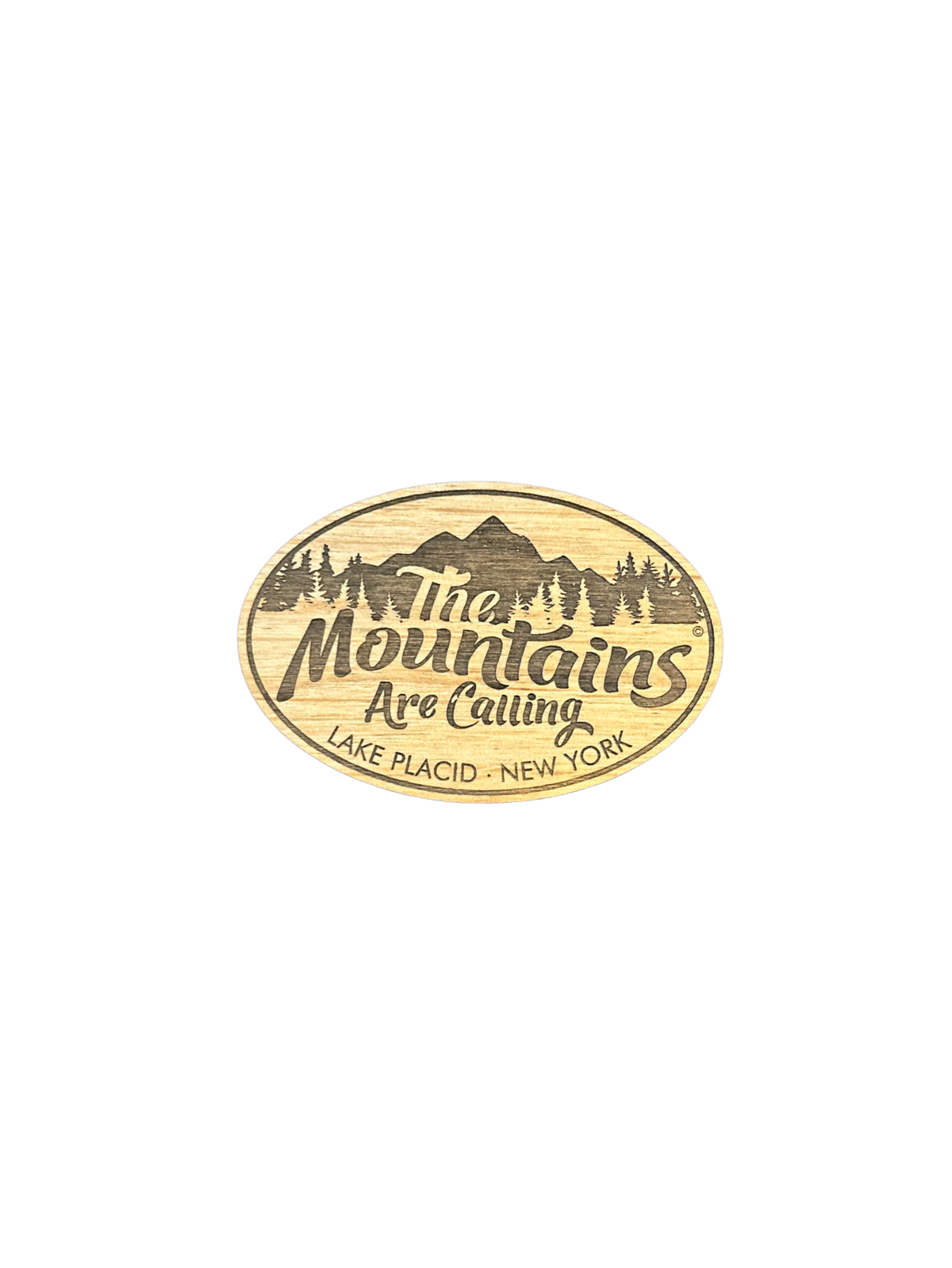 The Mountains Are Calling Wooden Magnet